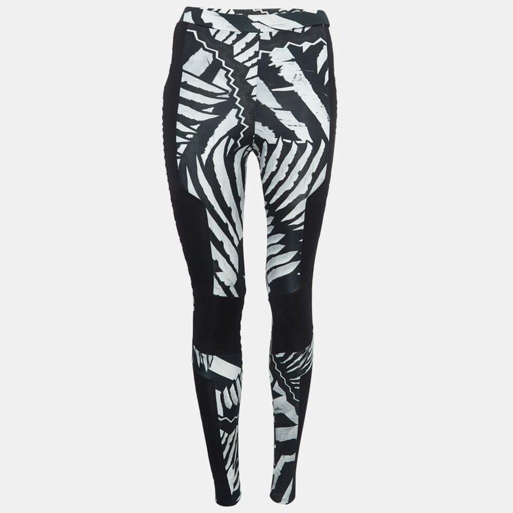 Just Cavalli Black/White Printed Jersey Leggings S